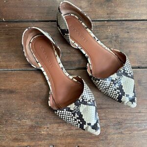 Coach Snakeskin D’Orsay Flats